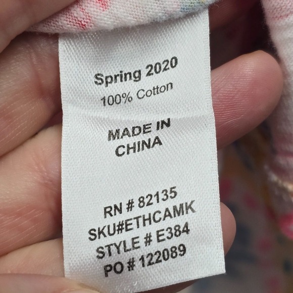 Fresh Produce Shirt Womens 3X Tunic Long Sleeve Colorful Cotton Geometric Artsy - Picture 5 of 12